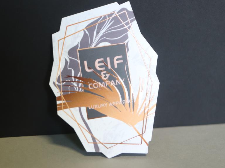 die cut business card