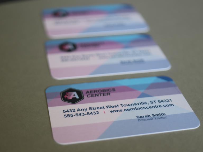 die cut business card