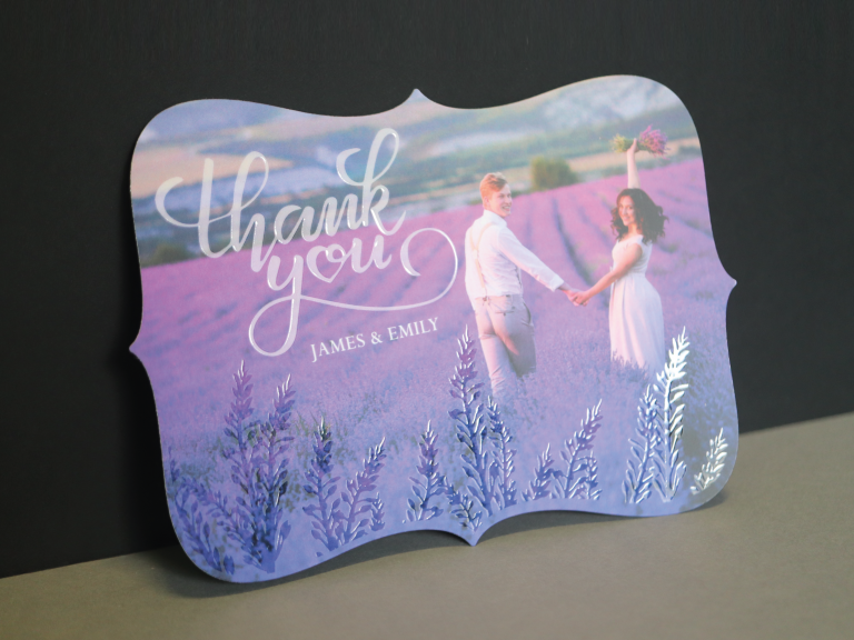 Shaped thank you card 