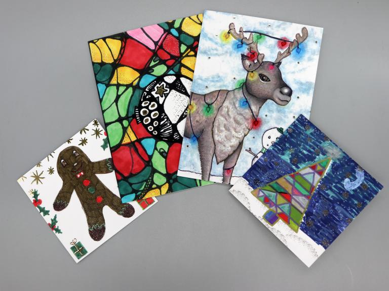 Group of Embellished Christmas Cards