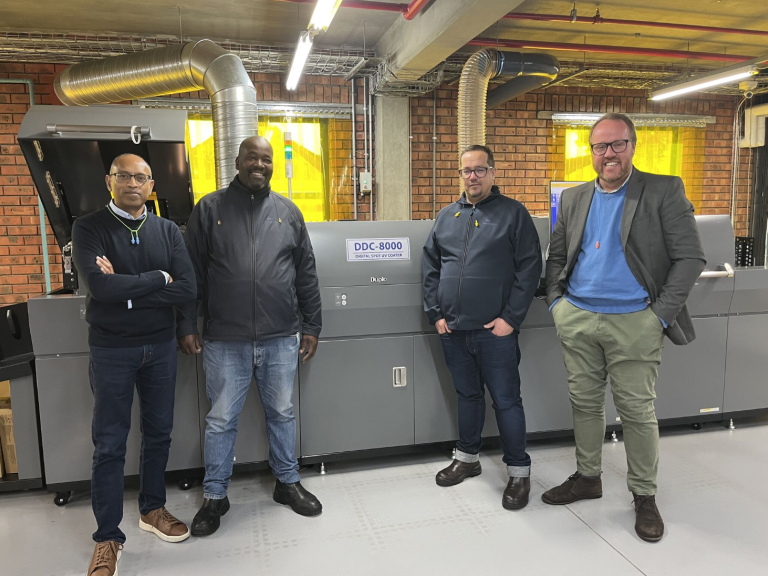 Novus Print’s Johnny Singh (head of books), Thomas Yam (machine operator), Johnathan Rose (head of operations) and Anton Pretorius (PPM editor).
