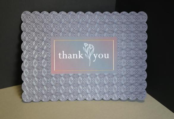 shaped thank you card
