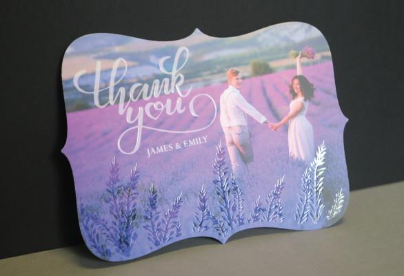 Shaped thank you card