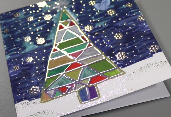 Embellished Christmas Tree square Card