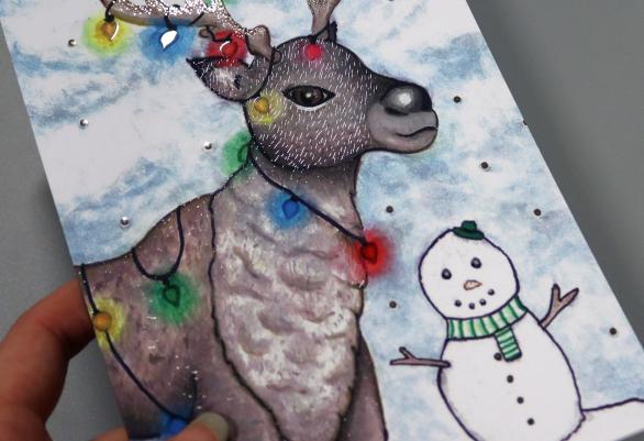 Embellished Reindeer Christmas Card