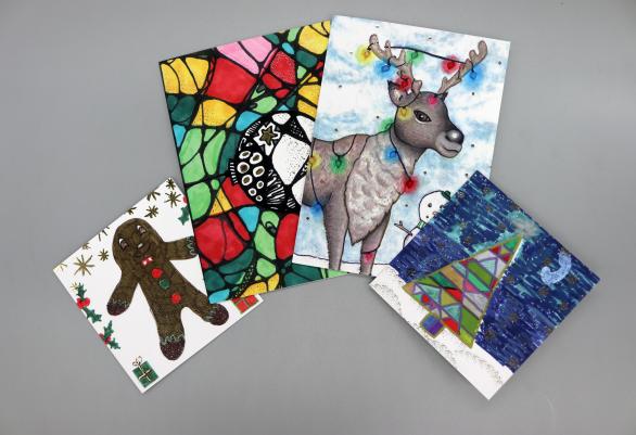 Group of Embellished Christmas Cards