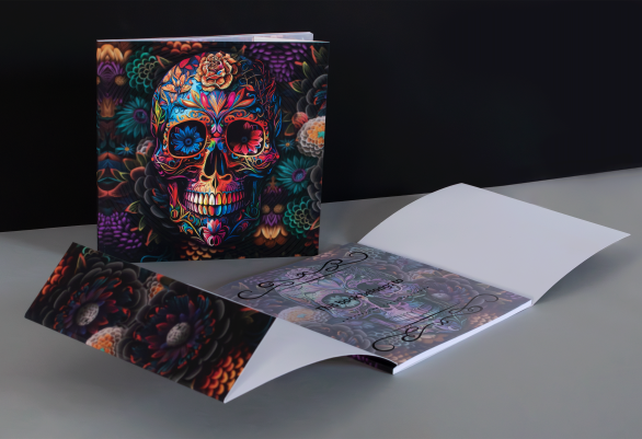Perfect Bound Skull Notebook with Flaps